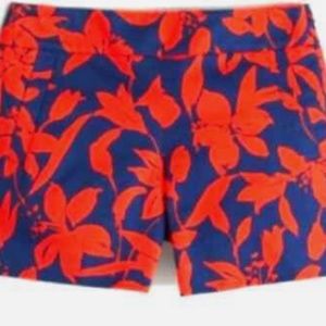 J. Crew blue hibiscus flower print shorts